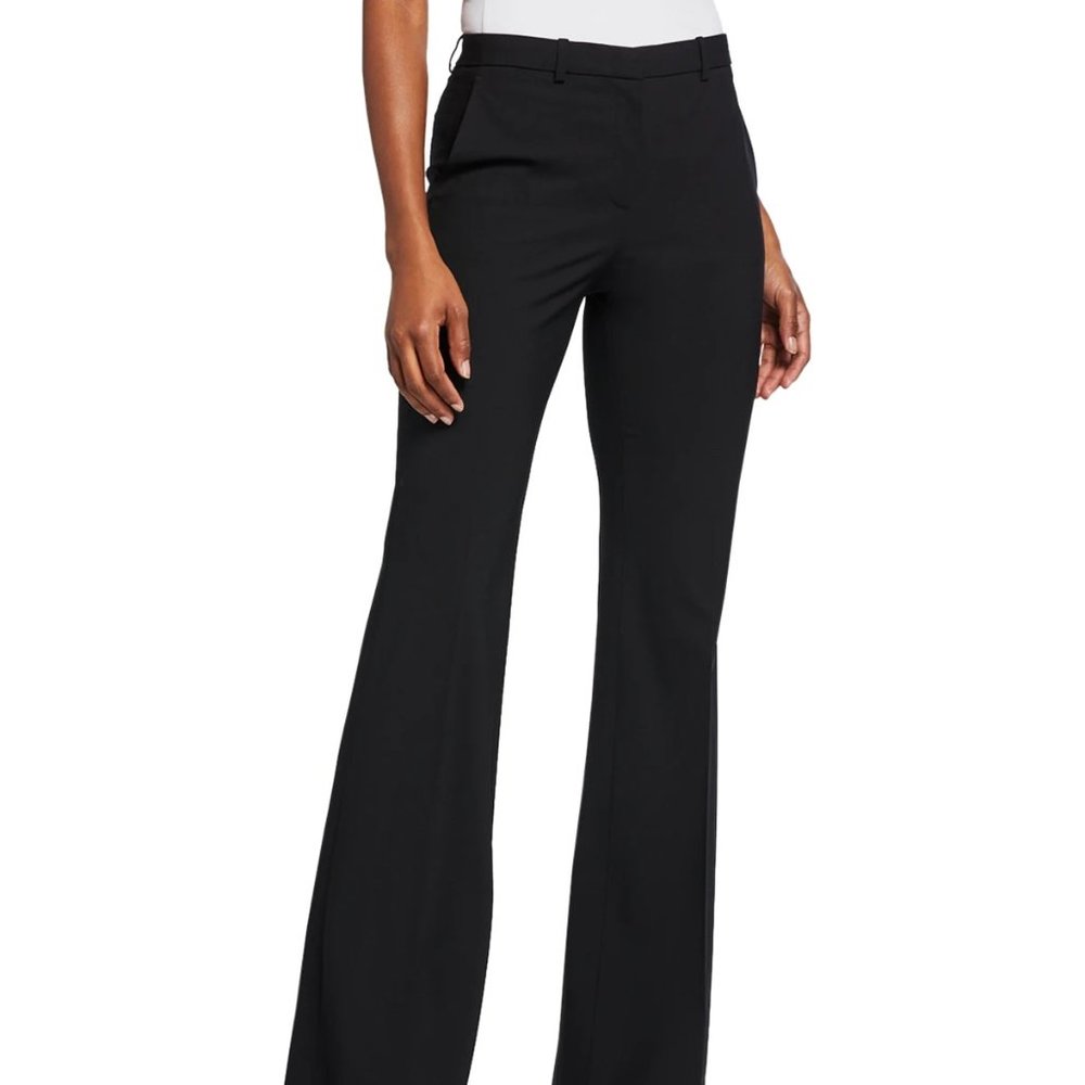 THEORY Size 2 Black Stretch Cotton Poly Elastine blend Fabric Black Slacks